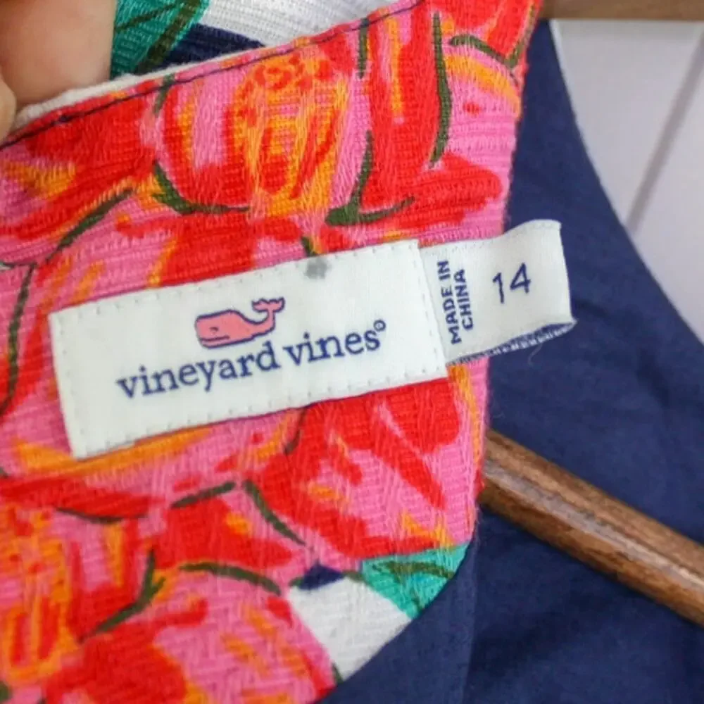 Vineyard Vines Girl's Dress Striped Floral Beach Summer Preppy Coastal